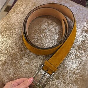 Massimo Matteo Men's Suede Casual Belt in Mustard Yellow size 36